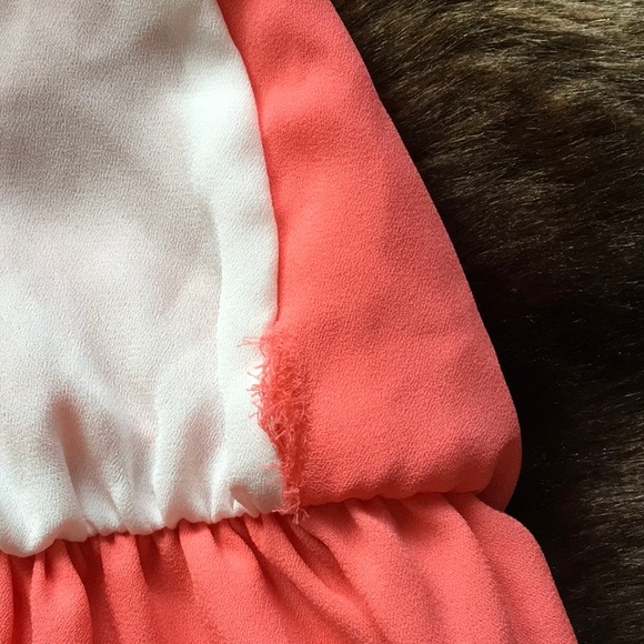 Cream and coral high low maxi dress - Picture 4 of 4